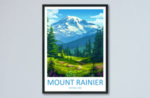 Mount Rainier National Park Travel Print