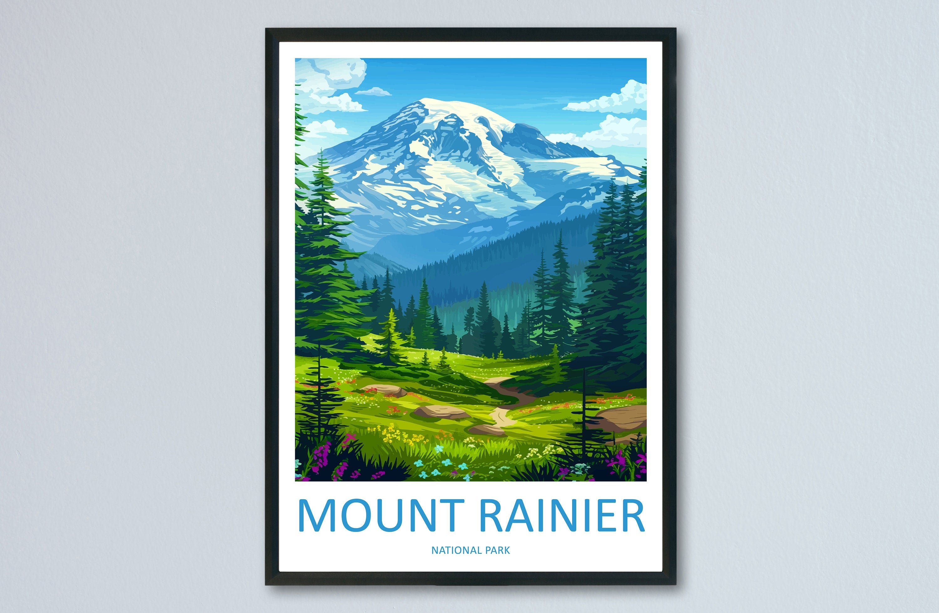 Mount Rainier National Park Travel Print