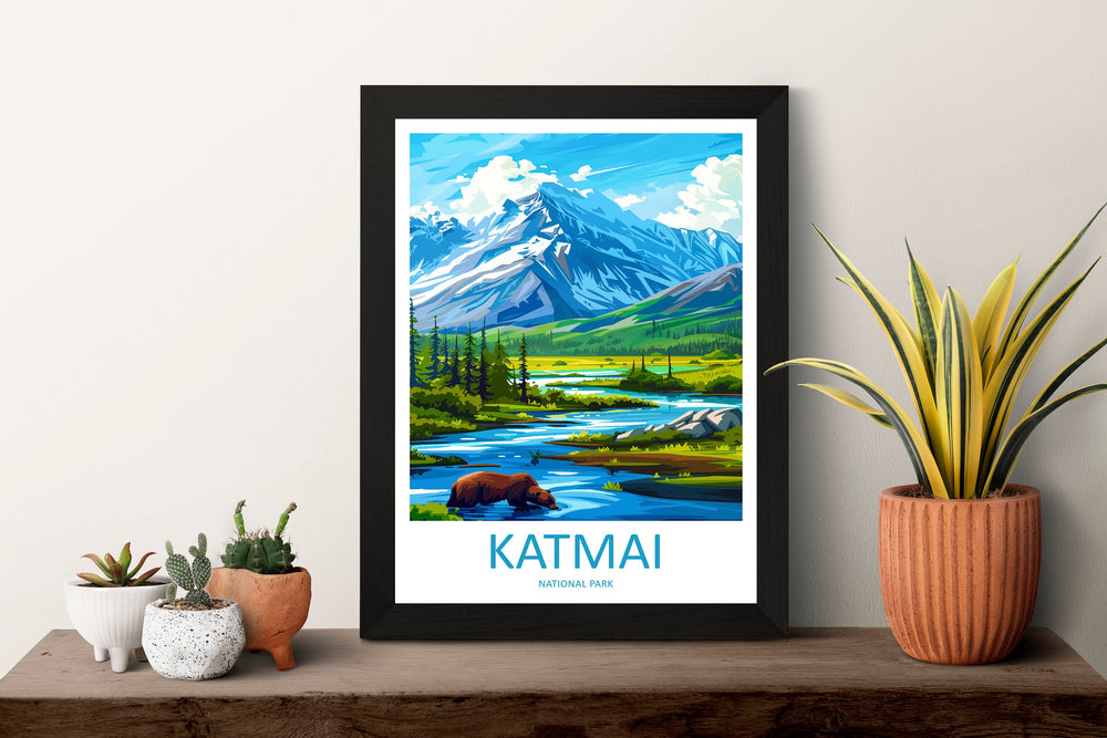 Katmai National Park Travel Print Wall Art Katmai Wall Hanging Home Décor Katmai Gift Art Lovers Alaska Art Lover Gift Katmai National Park