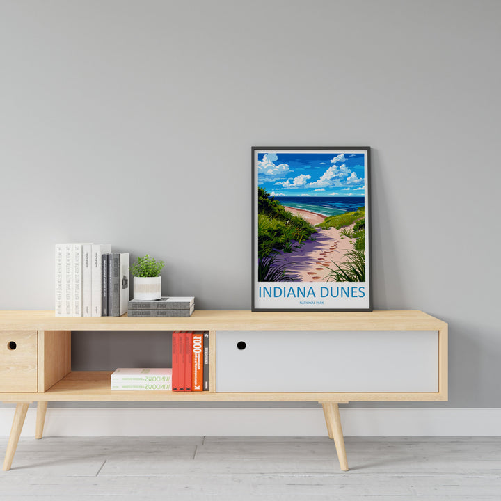 Indiana Dunes Travel Print Wall Art Indiana Dunes Wall Hanging Home Decor National Park Gift Indiana Dunes Lovers National Park Art