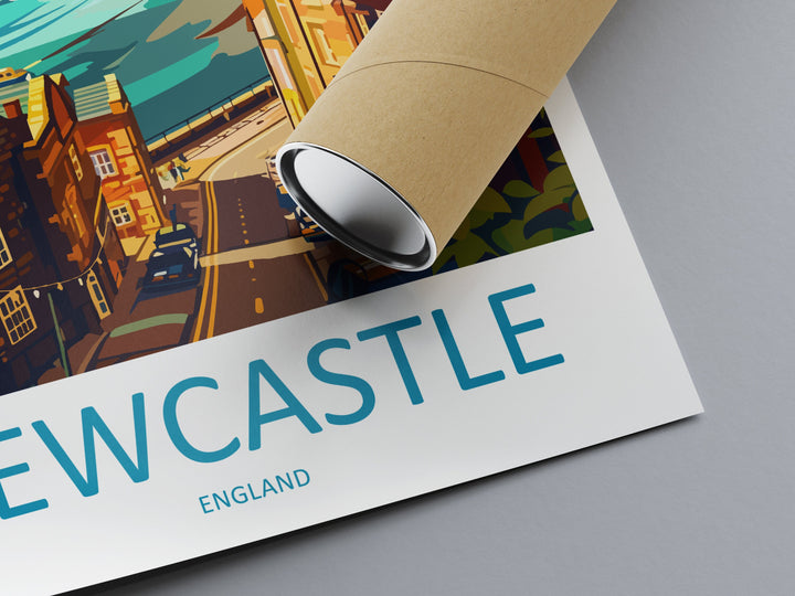 Newcastle Travel Print Wall Art Newcastle Wall Hanging Home Décor Newcastle Gift Art Lovers England Art Lover Gift Newcastle City Art Print
