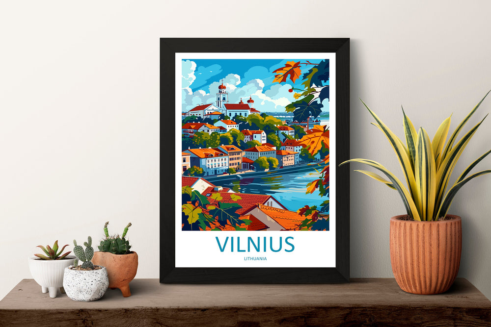 Vilnius Travel Print Wall Art Vilnius Wall Hanging Home Decoration lithuania Gift Art Lovers Wall Art Print Europe Art Travel Poster