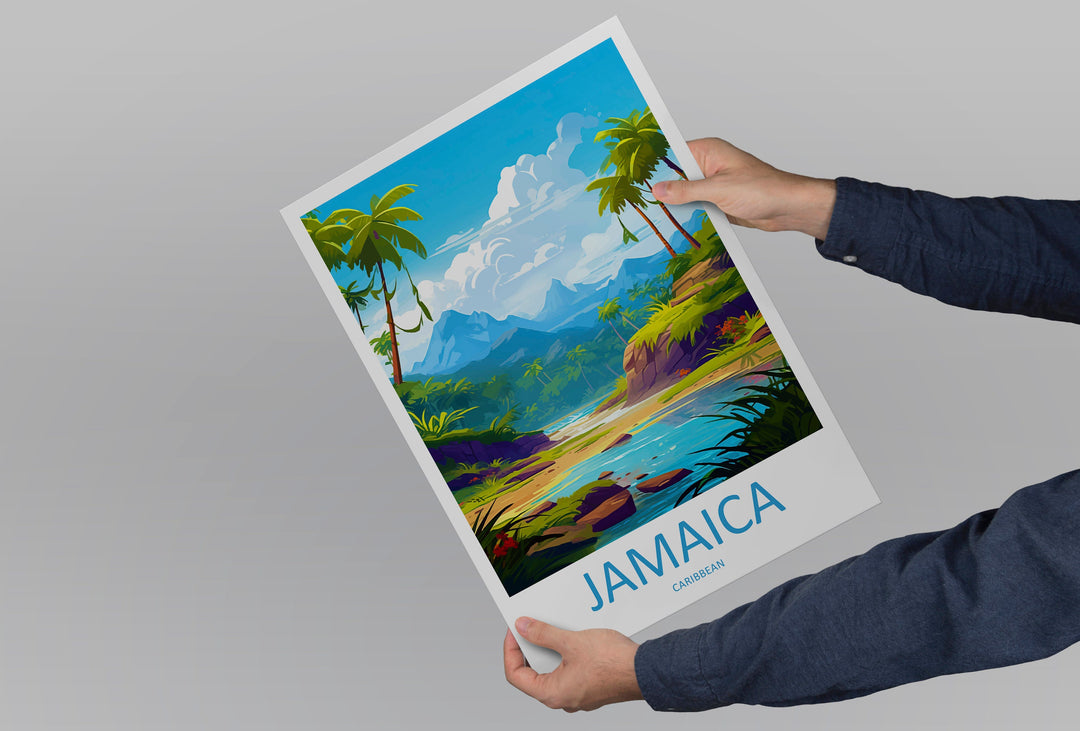 Jamaica Travel Print Wall Art Jamaica Wall Hanging Home Décor Jamaica Gift Art Lovers Wall Art Caribbean Travel Print Poster Gift