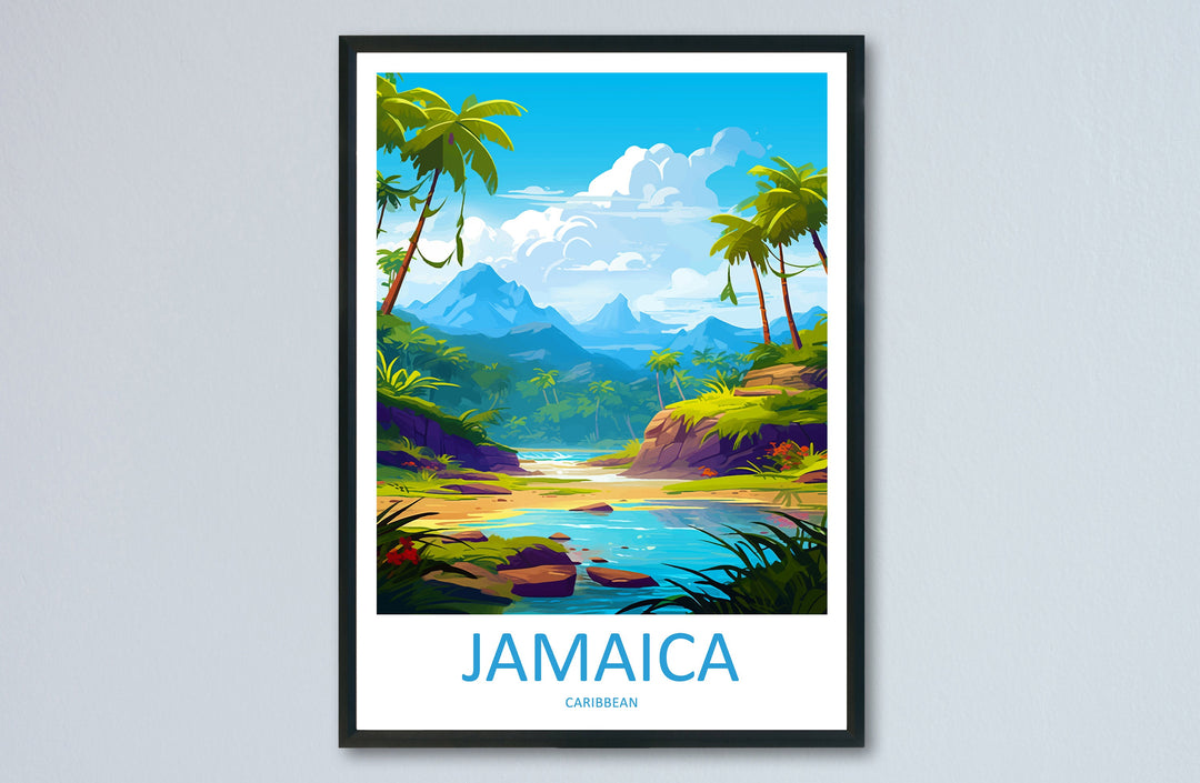 Jamaica Travel Print Wall Art Jamaica Wall Hanging Home Décor Jamaica Gift Art Lovers Wall Art Caribbean Travel Print Poster Gift