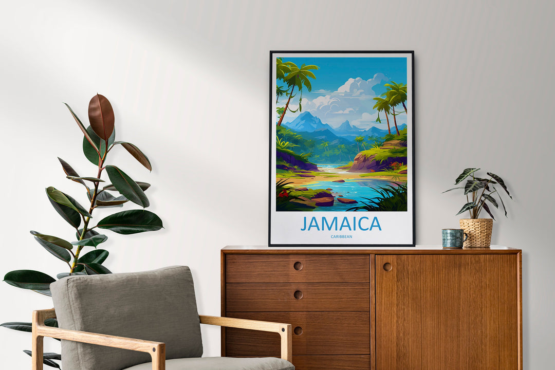 Jamaica Travel Print Wall Art Jamaica Wall Hanging Home Décor Jamaica Gift Art Lovers Wall Art Caribbean Travel Print Poster Gift