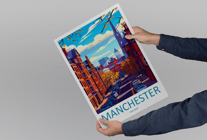 Manchester Travel Print Wall Art Manchester Wall Hanging Home Décor Manchester Gift Art Lovers England Art Lover Gift Manchester Travel Art