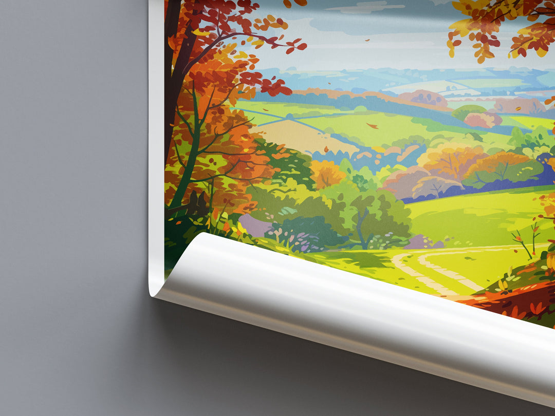 Surrey Hills Travel Print Wall Art Surrey Hills Wall Hanging Home Decoration Surrey Hills Gift Art Lovers Wall Art Print Art Surrey Hills