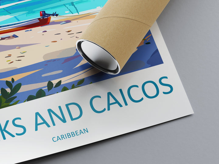 Turks and Caicos Islands Travel Print Wall Art Turks and Caicos Wall Hanging Home Décor Turks and Caicos Gift Art Lovers Wall Art Caribbean