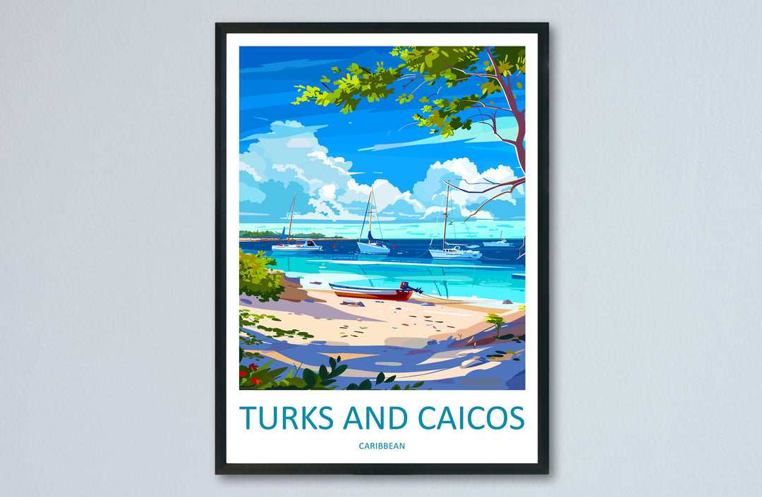 Turks and Caicos Islands Travel Print Wall Art Turks and Caicos Wall Hanging Home Décor Turks and Caicos Gift Art Lovers Wall Art Caribbean