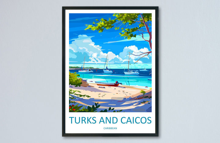 Turks and Caicos Islands Travel Print Wall Art Turks and Caicos Wall Hanging Home Décor Turks and Caicos Gift Art Lovers Wall Art Caribbean