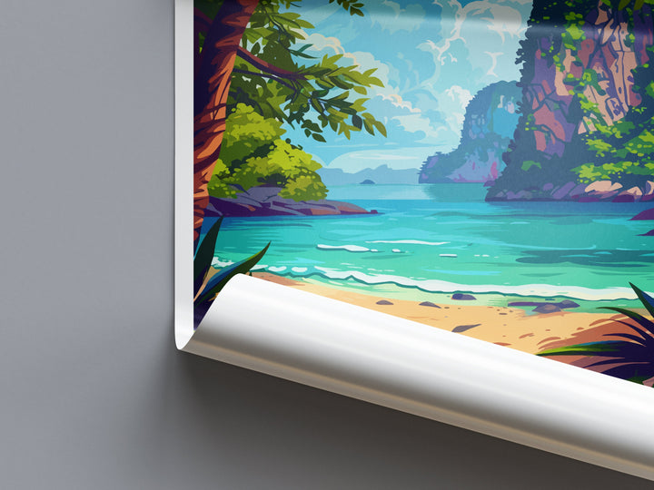 Krabi Travel Print Wall Art Krabi Wall Hanging Home Decor Krabi Gift Art Lovers Wall Art Thailand Travel Print Gift Thai Travel Art Krabi