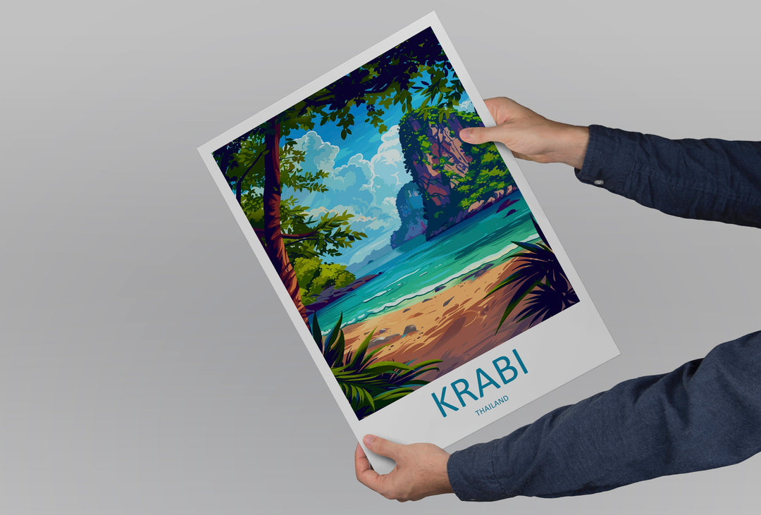 Krabi Travel Print Wall Art Krabi Wall Hanging Home Decor Krabi Gift Art Lovers Wall Art Thailand Travel Print Gift Thai Travel Art Krabi