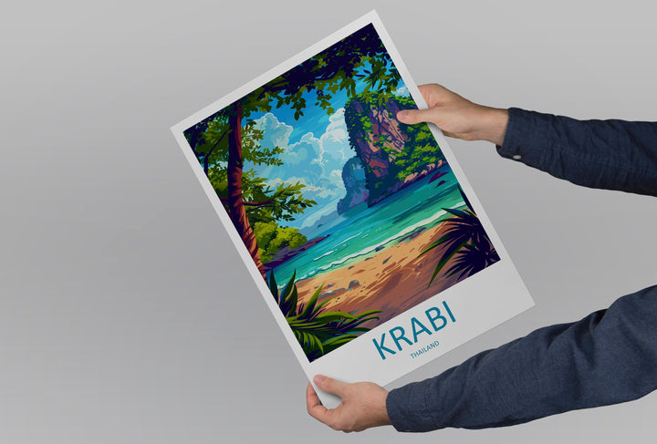 Krabi Travel Print Wall Art Krabi Wall Hanging Home Decor Krabi Gift Art Lovers Wall Art Thailand Travel Print Gift Thai Travel Art Krabi