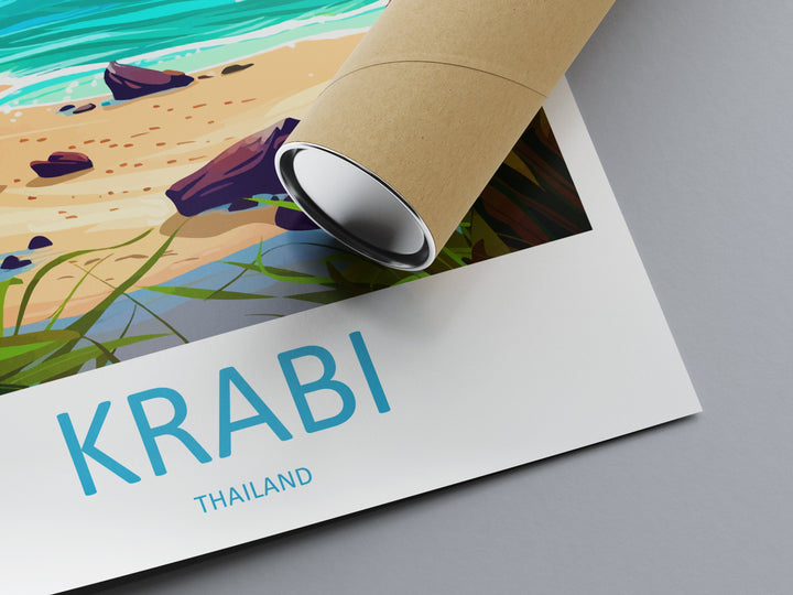 Krabi Travel Print Wall Art Krabi Wall Hanging Home Decor Krabi Gift Art Lovers Wall Art Thailand Travel Print Gift Thai Travel Art Krabi