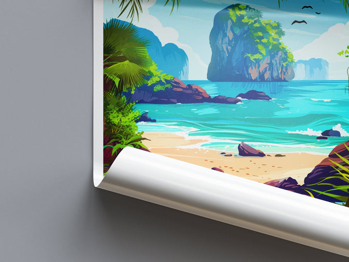 Krabi Travel Print Wall Art Krabi Wall Hanging Home Decor Krabi Gift Art Lovers Wall Art Thailand Travel Print Gift Thai Travel Art Krabi
