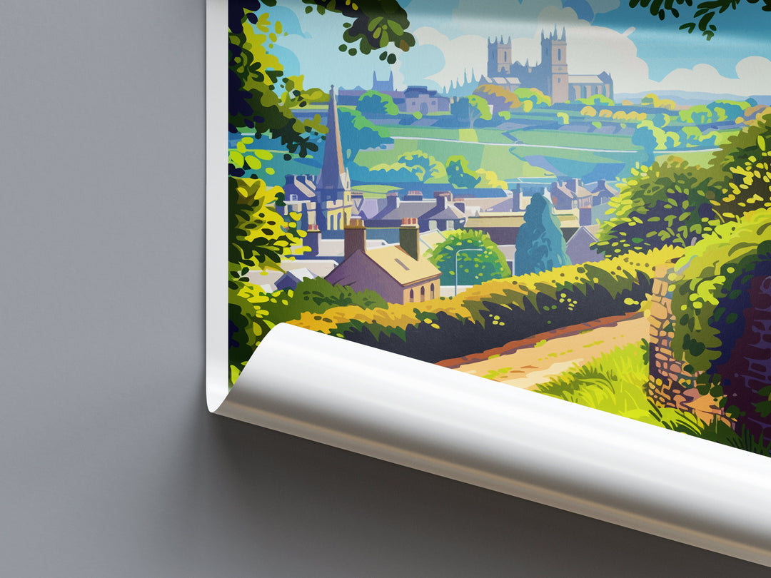 Durham Travel Print Wall Art Durham Wall Hanging Home Décor Durham Gift Art Lovers England Art Lover Gift Durham Travel Art Gift