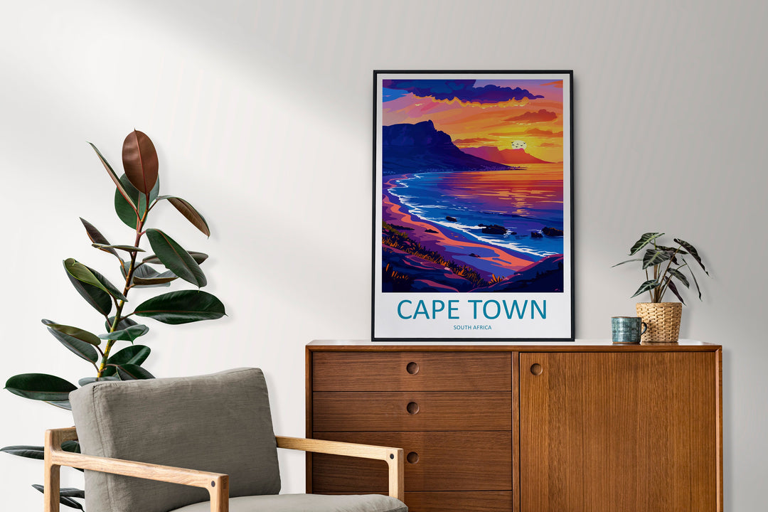 Cape Town Travel Print Wall Art Cape Town Wall Hanging Home Décor Cape Town Gift Art Lovers South Africa Art Print Cape Town Wall Décor Art