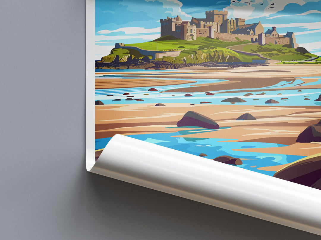 Bamburgh Castle Travel Print Wall Art Bamburgh Castle Wall Hanging Home Décor Bamburgh Castle Gift Art Lovers England Art Lover Gift