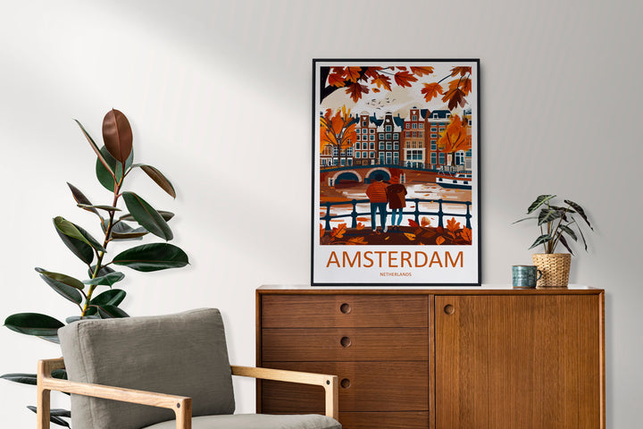 Amsterdam Travel Print Wall Art Amsterdam Wall Hanging Home Décor Amsterdam Gift Art Lovers Netherlands Art Lover Gift Amsterdam Decor