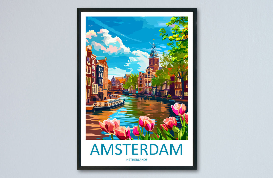 Amsterdam Travel Print Wall Art Amsterdam Wall Hanging Home Décor Amsterdam Gift Art Lovers Netherlands Art Lover Gift Amsterdam Decor