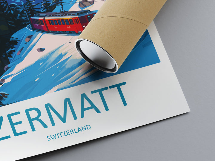 Zermatt Travel Print Wall Art Zermatt Wall Hanging Home Décor Zermatt Gift Art Lovers Ski Art Lover Gift Zermatt Print Skiing Zermatt Art