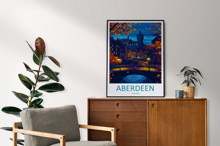 Aberdeen Print Aberdeen Home Décor Scotland City Art Print Aberdeen Wall Art for Scotland Enthusiast Gift Wall Hanging Aberdeen Cityscape