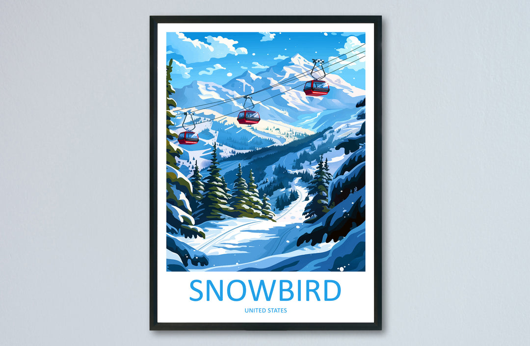 Snowbird Travel Print Wall Art Snowbird Wall Hanging Home Décor Snowbird Gift Art Lovers Ski Art Lover Gift Snowbird Print Skiing Print