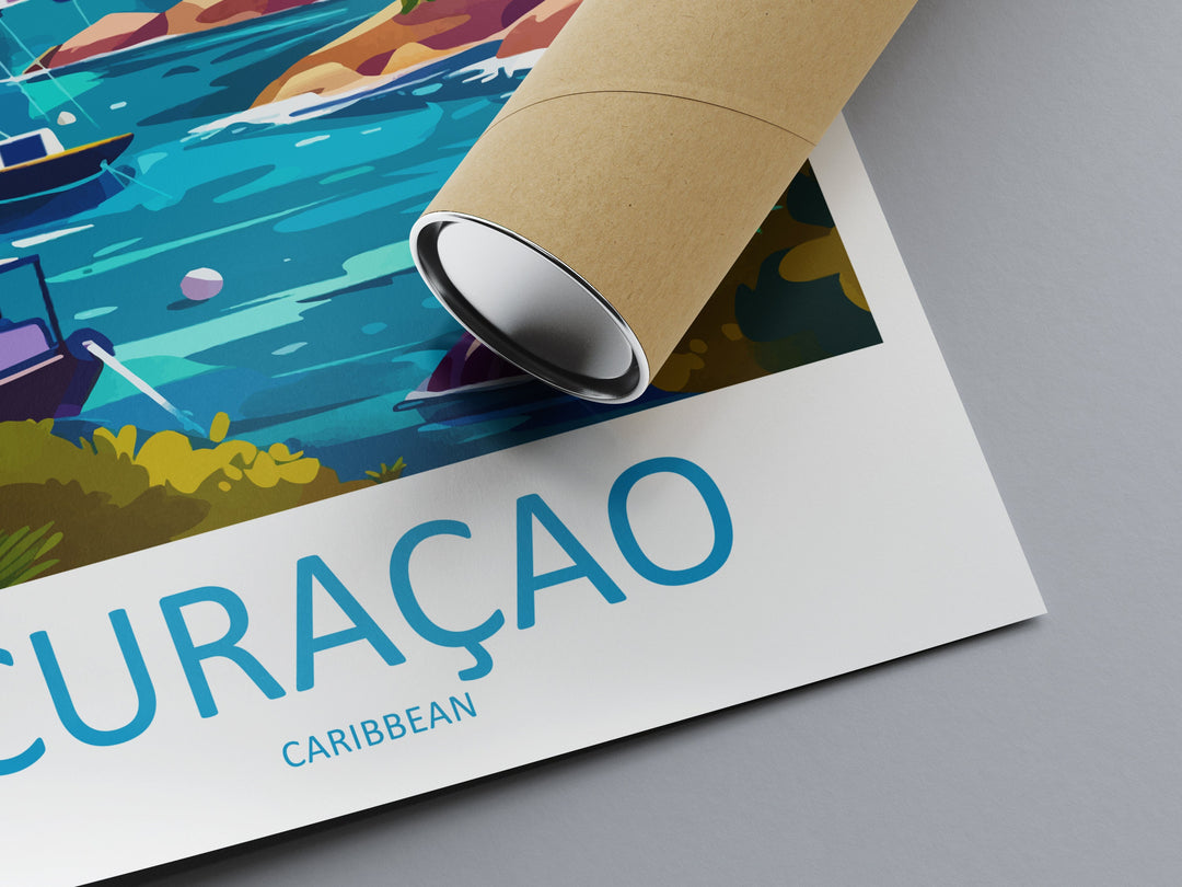 Curaçao Travel Print Wall Art Curaçao Wall Hanging Home Décor Curaçao Gift Art Lovers Wall Art Caribbean Travel Print Poster Gift