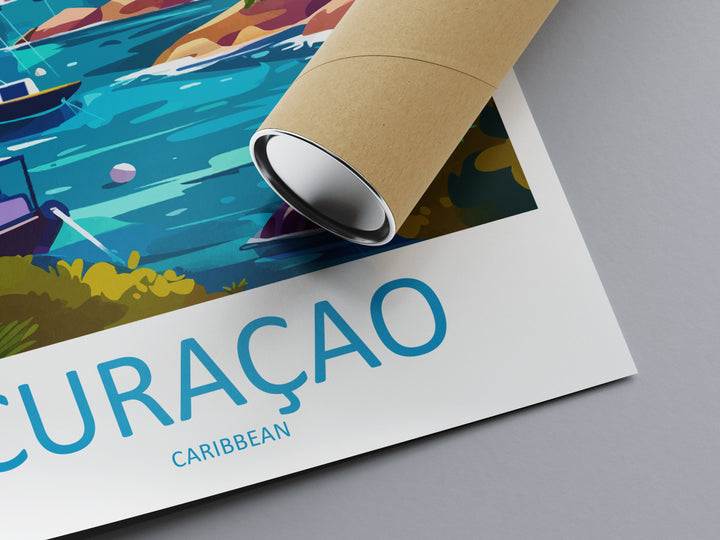 Curaçao Travel Print Wall Art Curaçao Wall Hanging Home Décor Curaçao Gift Art Lovers Wall Art Caribbean Travel Print Poster Gift