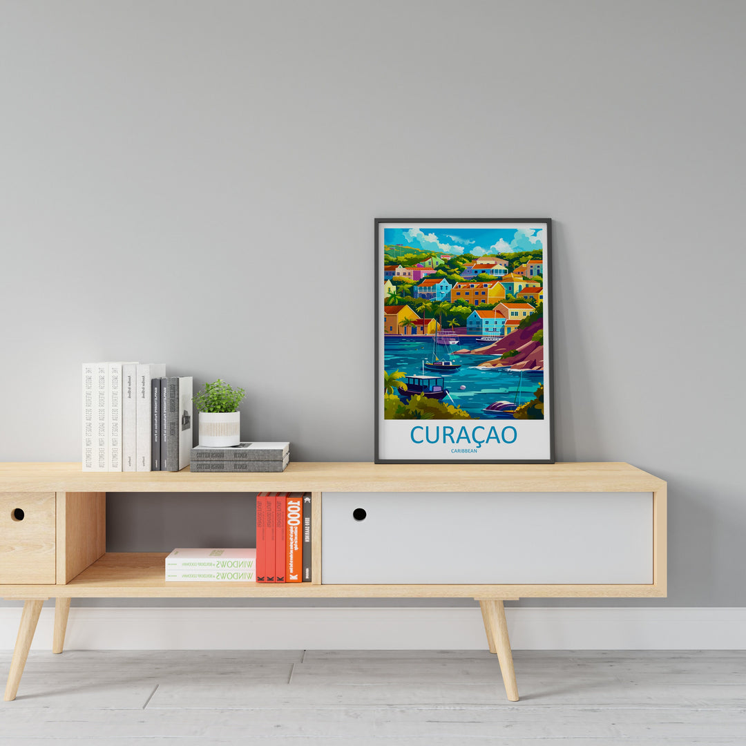 Curaçao Travel Print Wall Art Curaçao Wall Hanging Home Décor Curaçao Gift Art Lovers Wall Art Caribbean Travel Print Poster Gift