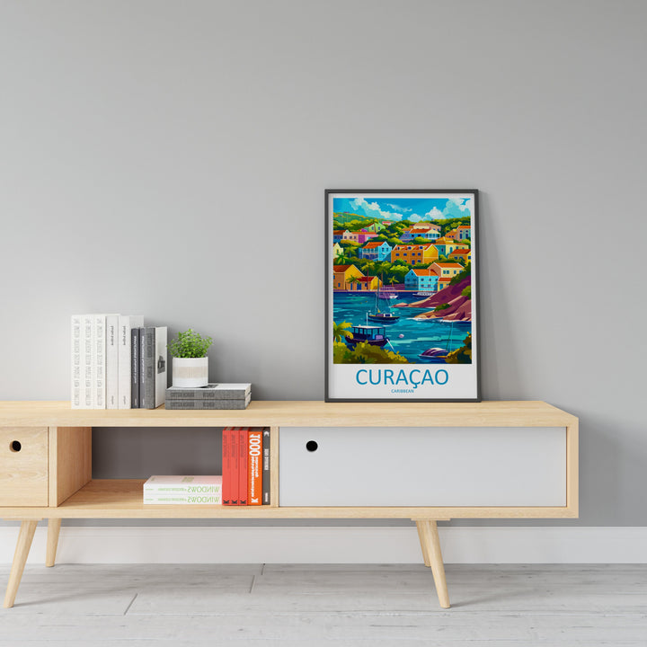 Curaçao Travel Print Wall Art Curaçao Wall Hanging Home Décor Curaçao Gift Art Lovers Wall Art Caribbean Travel Print Poster Gift