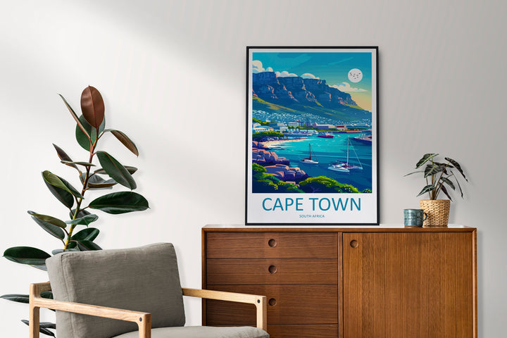 Cape Town Travel Print Wall Art Cape Town Wall Hanging Home Décor Cape Town Gift Art Lovers South Africa Art Print Cape Town Wall Décor Art