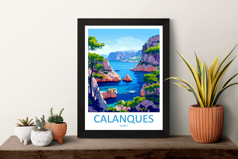 Calanques Travel Print Wall Art Calanques France Wall Hanging Home Decoration Calanques Gift Art Lovers Wall Art Print Calanques Wall Ar