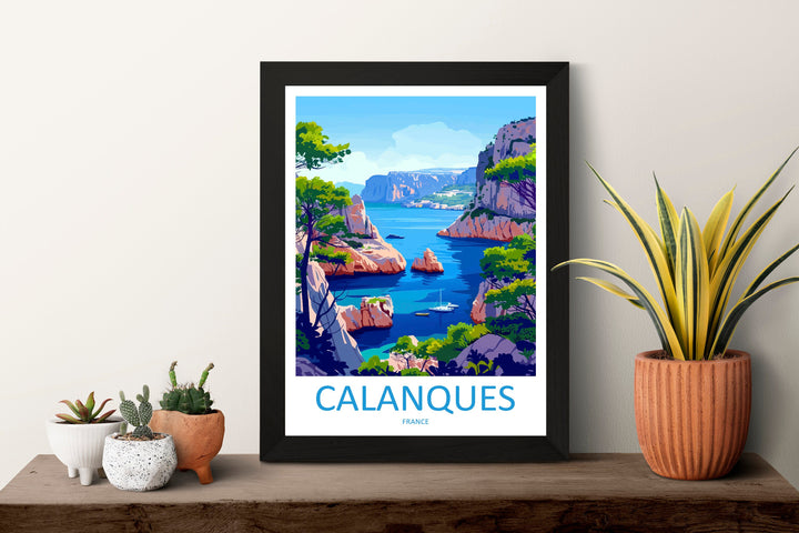 Calanques Travel Print Wall Art Calanques France Wall Hanging Home Decoration Calanques Gift Art Lovers Wall Art Print Calanques Wall Ar