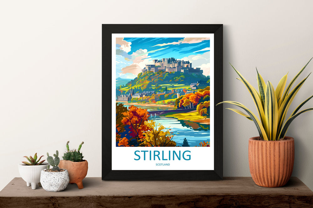 Stirling Travel Print Wall Art Stirling Wall Hanging Home Décor Stirling Gift Art Lovers Scotland Art Lover Gift Stirling Castle City Poster