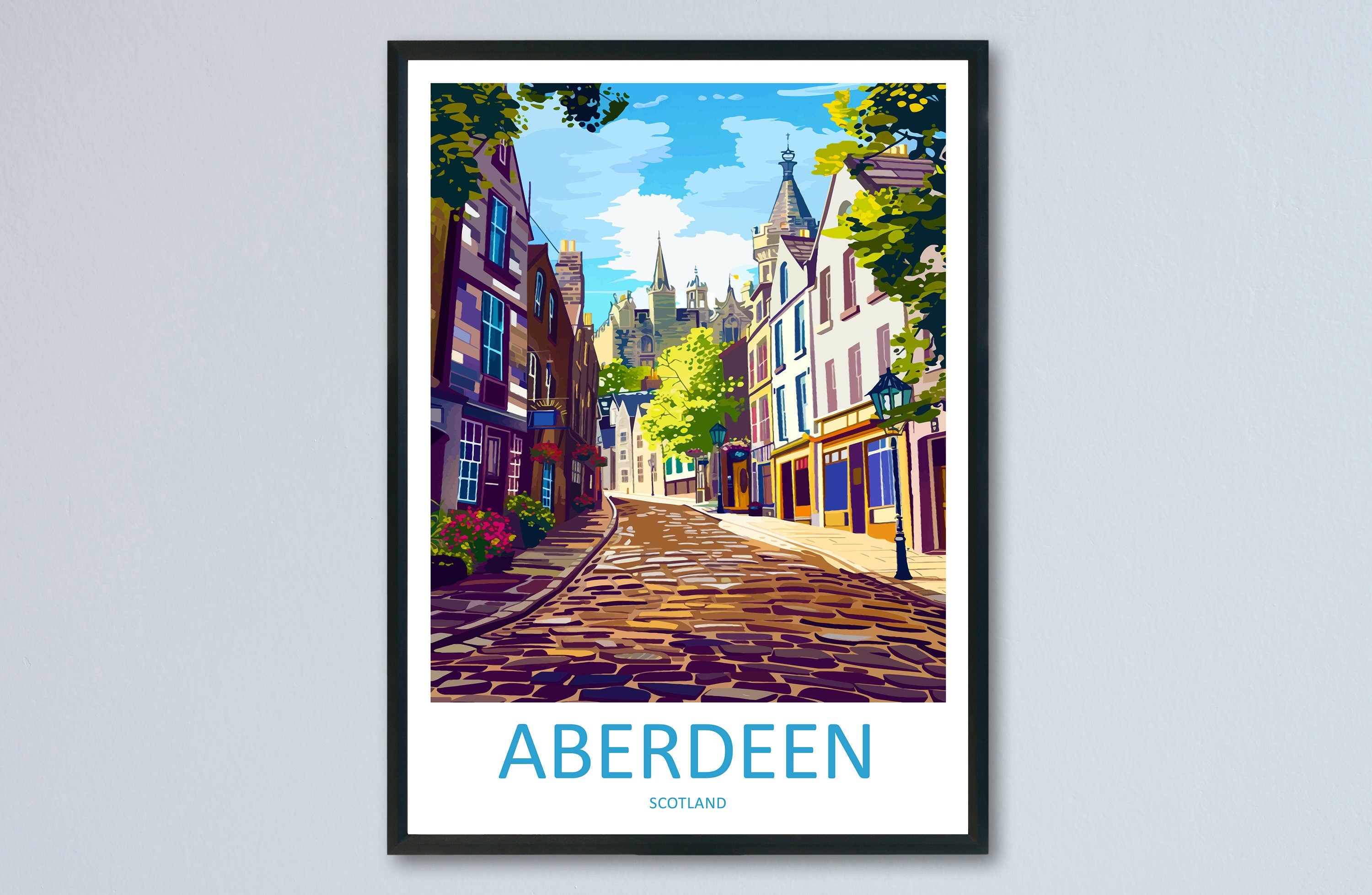 Aberdeen Print Aberdeen Home Décor Scotland City Art Print Aberdeen