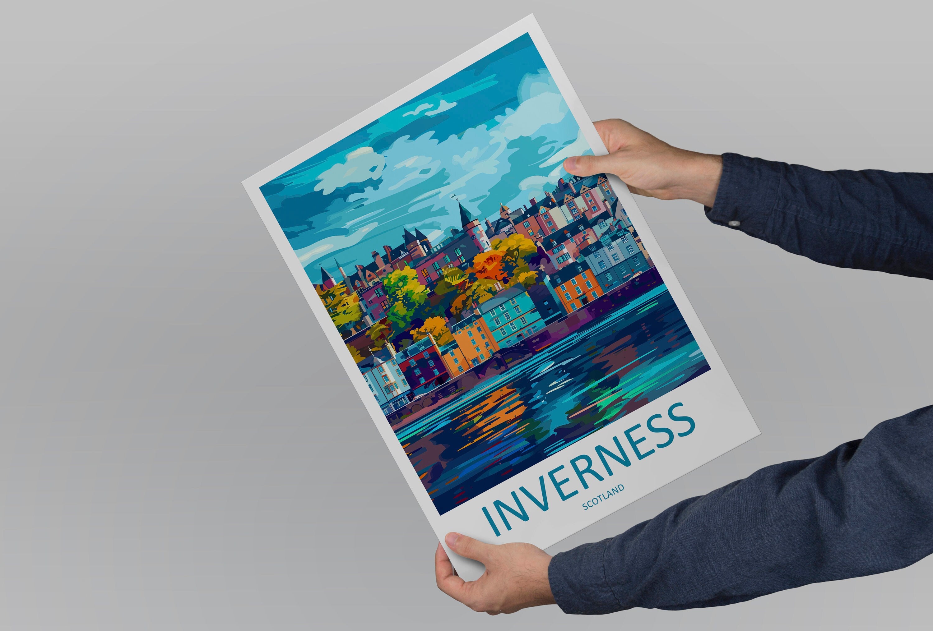 Inverness Cityscape Print Inverness Home Decor European City Art Print Inverness