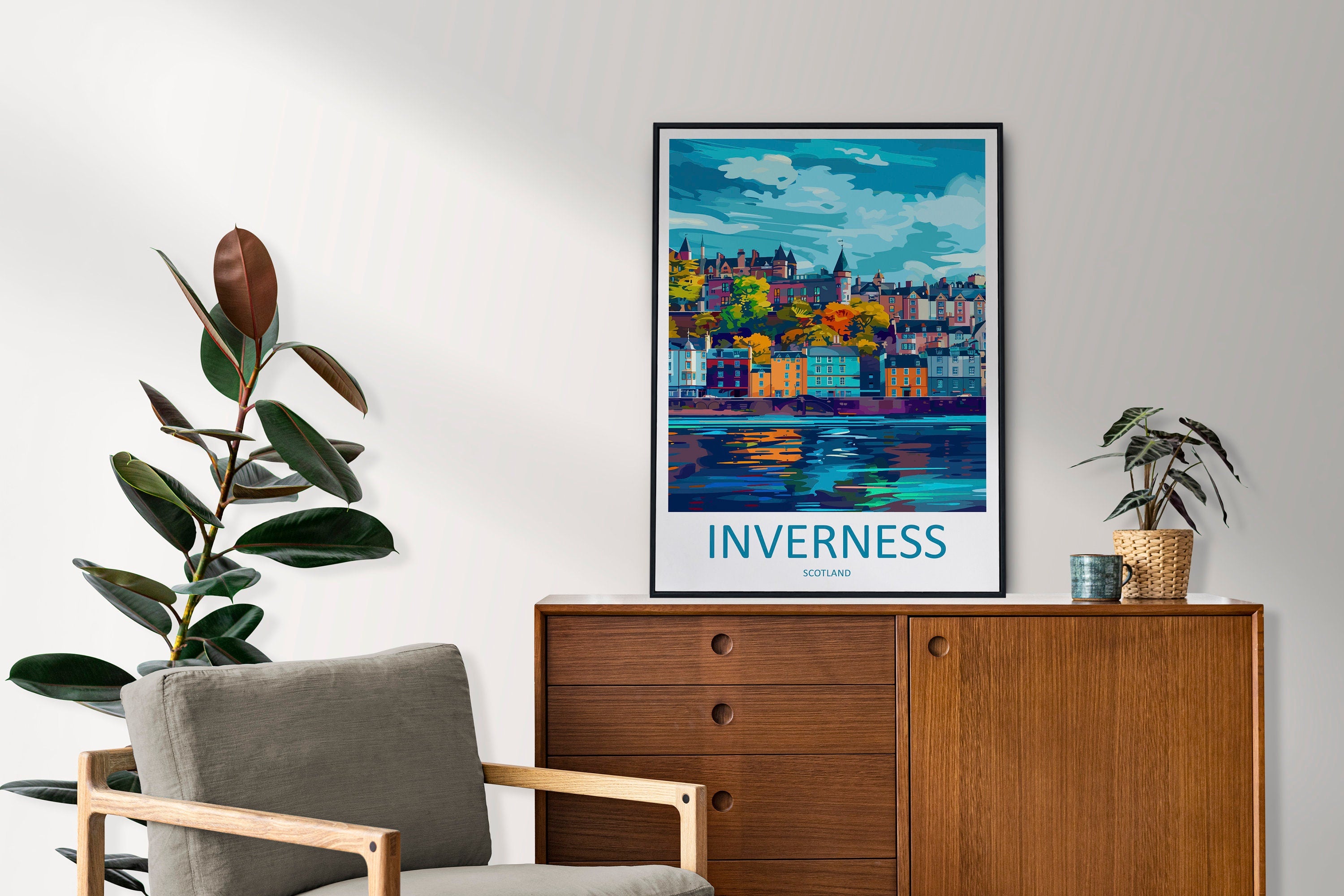 Inverness Cityscape Print Inverness Home Decor European City Art Print Inverness