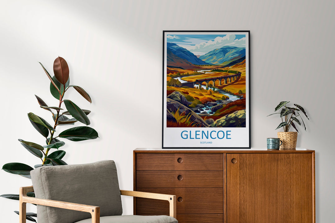 Glencoe Travel Print Wall Art Glencoe Wall Hanging Home Décor Glencoe Gift Art Lovers Scotland Art Lover Gift Glencoe Travel Artwork