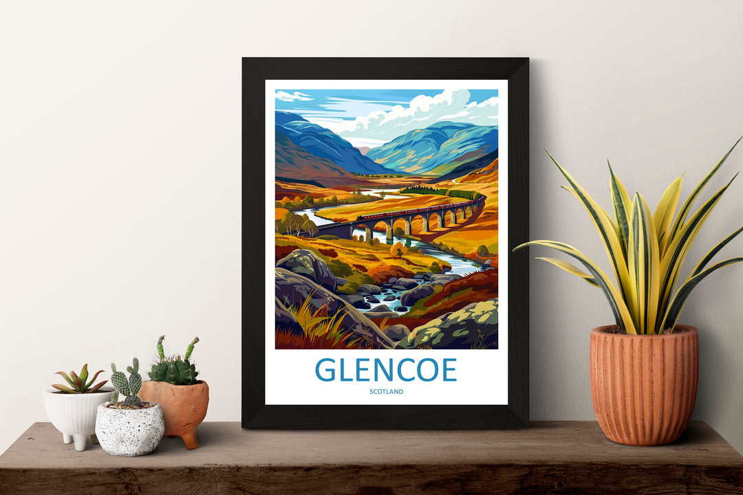 Glencoe Travel Print Wall Art Glencoe Wall Hanging Home Décor Glencoe Gift Art Lovers Scotland Art Lover Gift Glencoe Travel Artwork