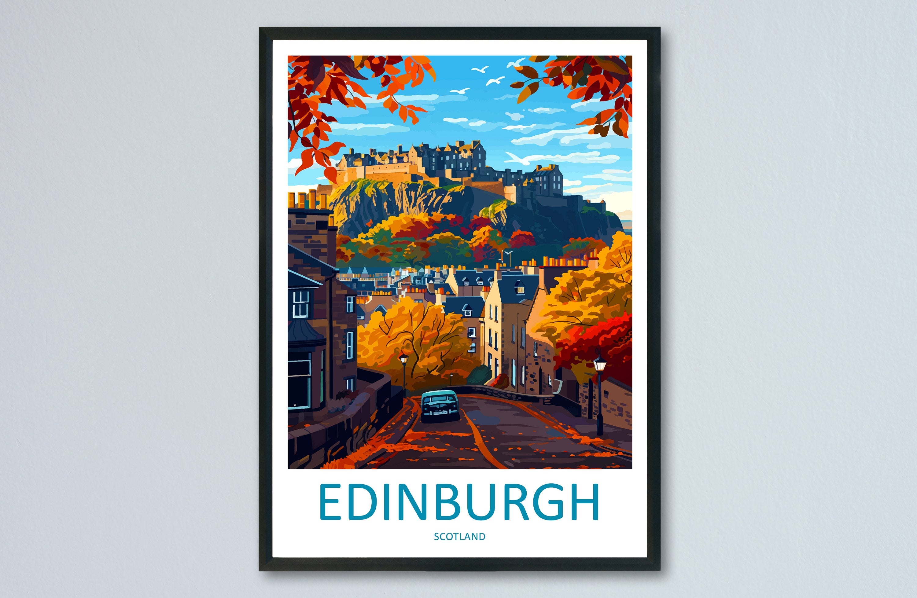 Edinburgh Cityscape Print Edinburgh Home Decor European City Art Print Edinburgh