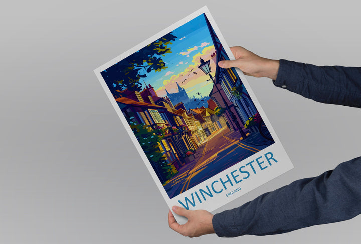 Winchester Travel Print Wall Art Winchester Wall Hanging Home Décor Winchester Gift Art Lovers England Art Lover Gift Winchester Travel