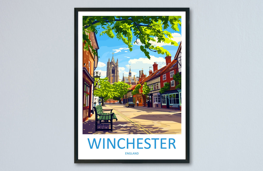 Winchester Travel Print Wall Art Winchester Wall Hanging Home Décor Winchester Gift Art Lovers England Art Lover Gift Winchester Travel