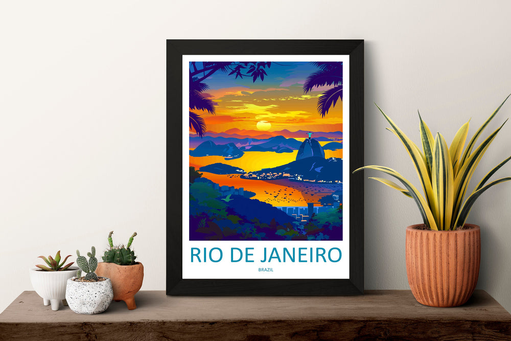 Rio De Janeiro Travel Print Wall Art Rio De Janeiro Wall Hanging Home Decor Rio De Janeiro Gift Art Lovers Wall Art Print Art Brazil Art