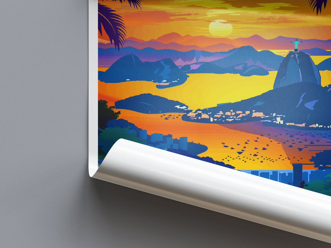 Rio De Janeiro Travel Print Wall Art Rio De Janeiro Wall Hanging Home Decor Rio De Janeiro Gift Art Lovers Wall Art Print Art Brazil Art