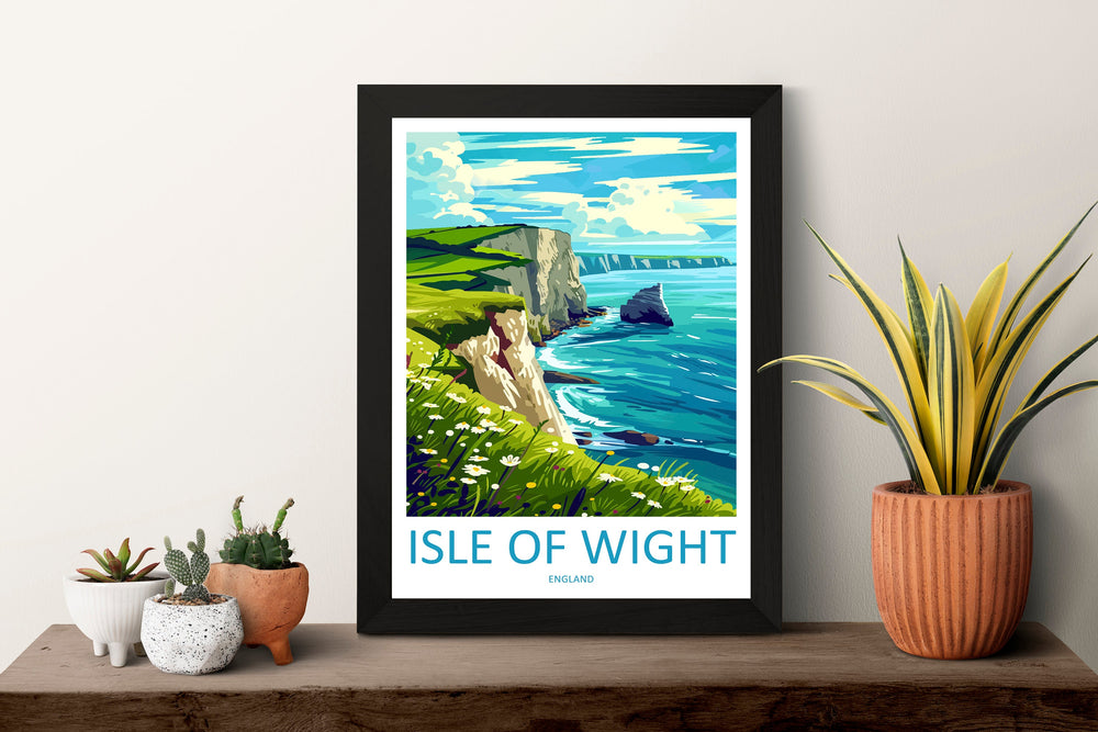 Isle Of Wight Travel Print Wall Art Isle Of Wight Wall Hanging Home Decor Isle Of Wight Gift Art Lovers Wall Art AONB Print