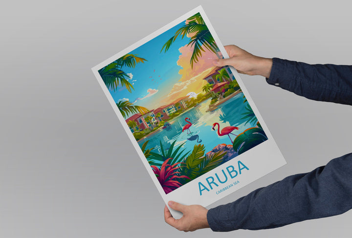 Aruba Travel Print Wall Art Aruba Wall Hanging Home Décor Aruba Gift Art Lovers Wall Art Caribbean Travel Print Aruba Decor