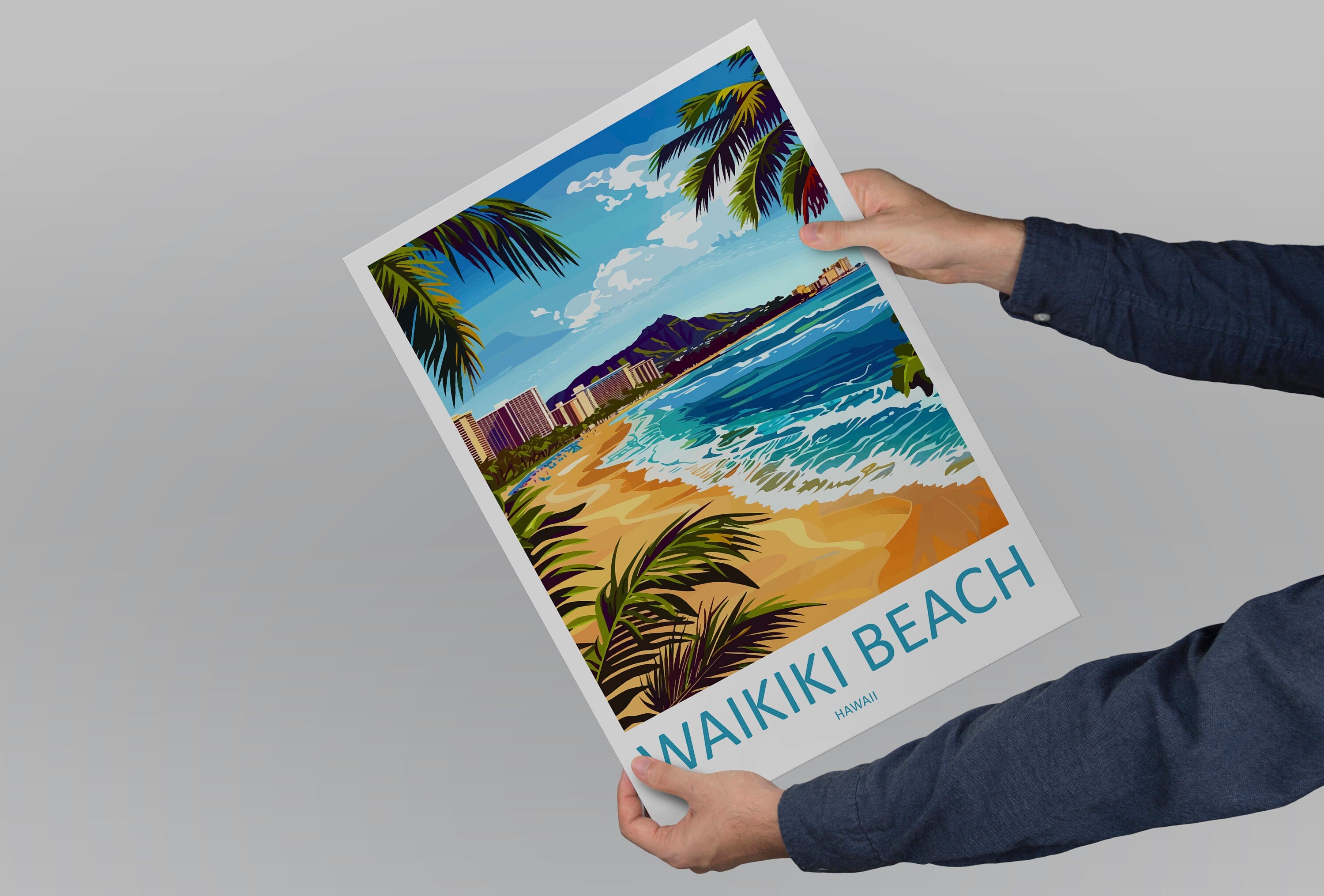 Waikiki Beach Travel Print