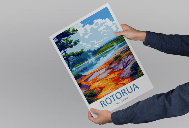 Rotorua Travel Print Wall Art Rotorua Wall Hanging Home Décor Rotorua Gift Art Lovers New Zealand Art Lover Gift Print Rotorua Wall Art