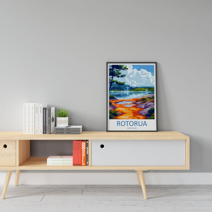 Rotorua Travel Print Wall Art Rotorua Wall Hanging Home Décor Rotorua Gift Art Lovers New Zealand Art Lover Gift Print Rotorua Wall Art